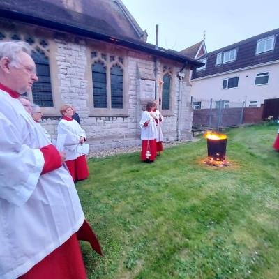Easter Vigil: blessing of the new fire