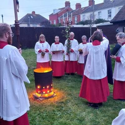Easter Vigil: blessing of the new fire